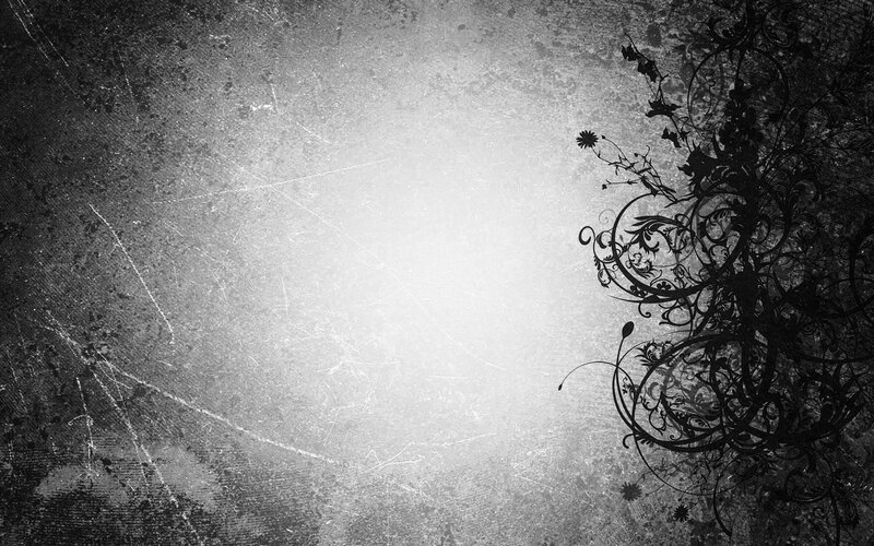 Black and White Floral Design — Dark