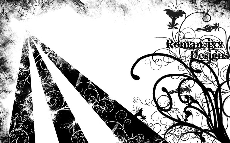 Black and White Floral Design — Dramatic