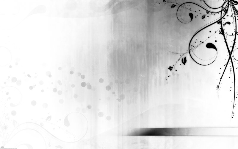 Black and White Floral Design — Minimalist, Digital Art