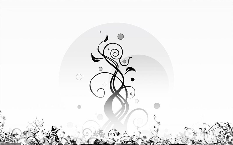 Black and White Floral Design — Minimalist