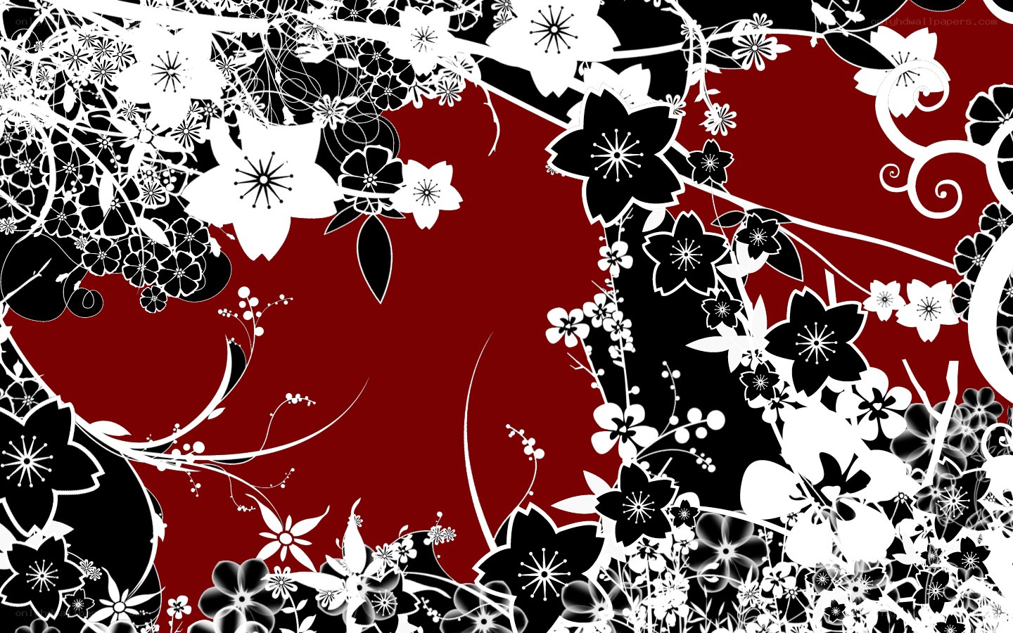 black and white floral pattern