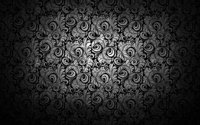 Black and White Floral Pattern — Dark