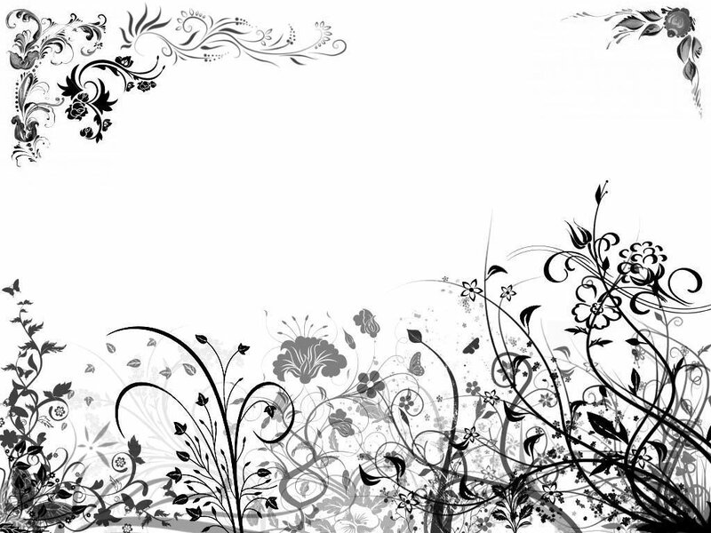 Black and White Floral Pattern — Ornate, Vector Art, Flowers