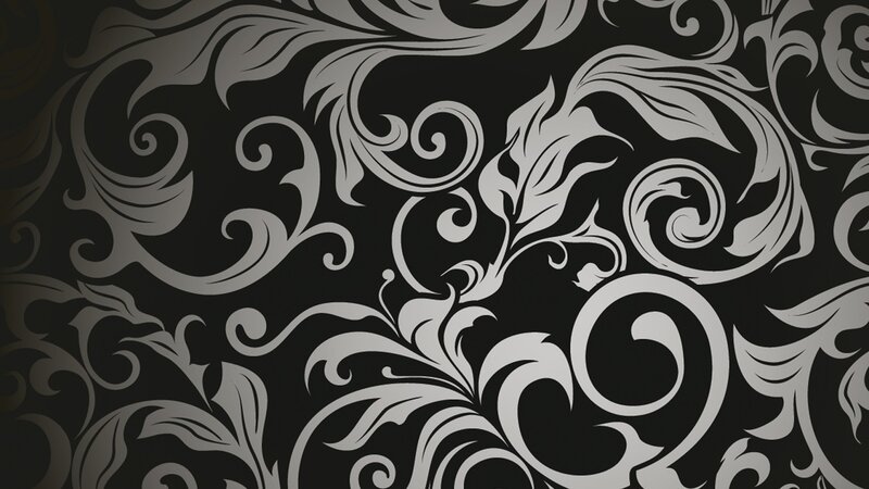 Black and White Floral Pattern — Ornate, Vector Art