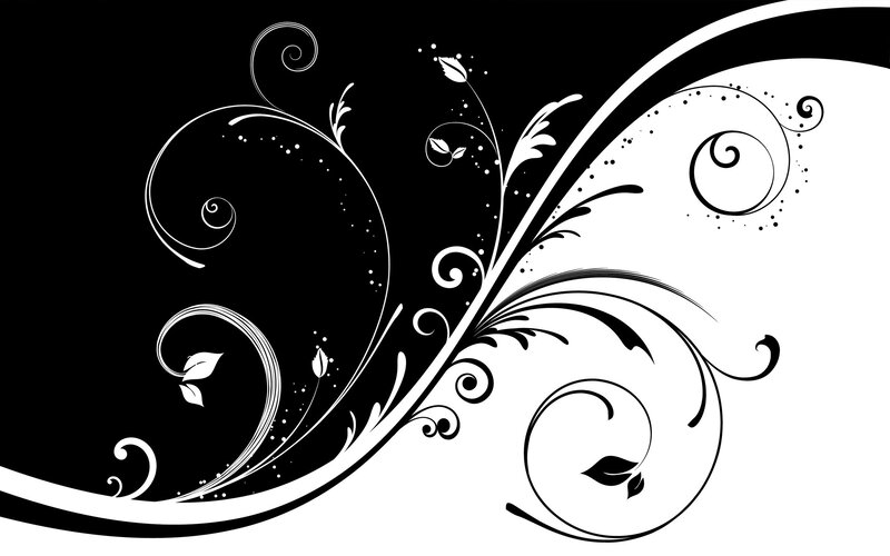 Black and White Floral Swirls — Elegant