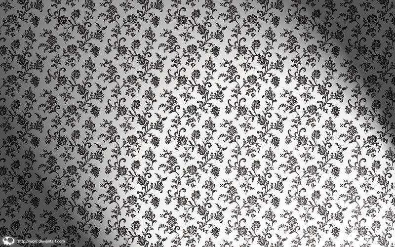 black and white floral wallpaper