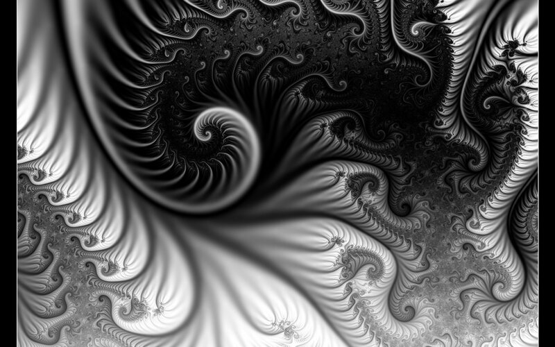 Black and White Fractal Pattern — Complex, Abstract