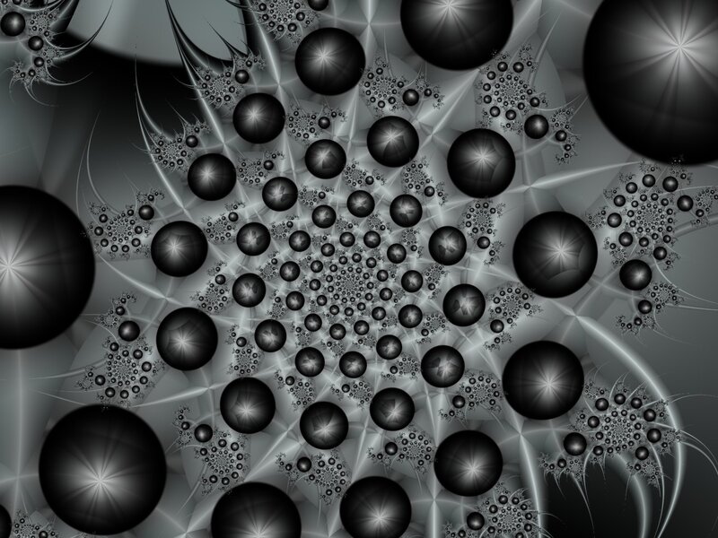 Black and White Fractal Pattern — Dramatic, Abstract