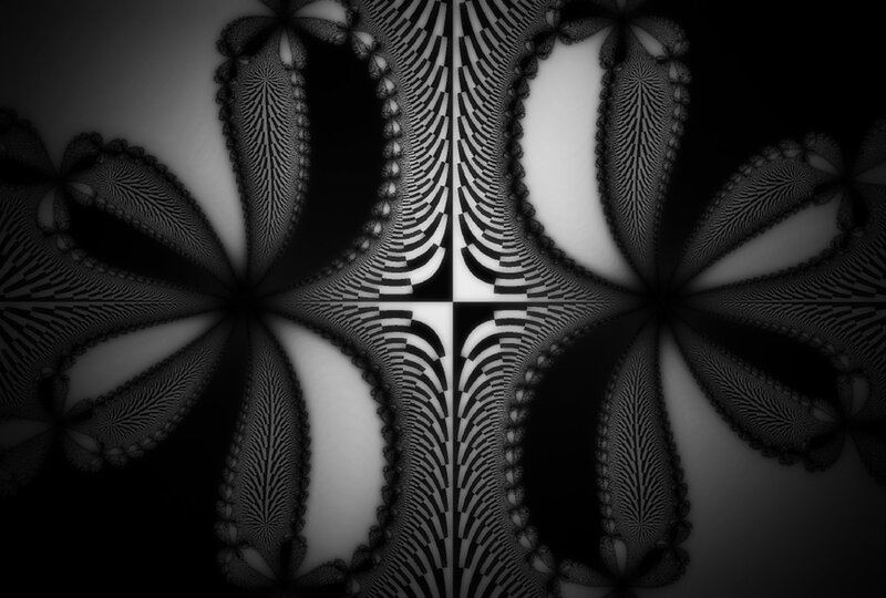 Black and White Fractal Pattern — Dramatic