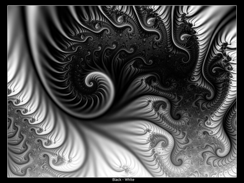Black and white fractal spiral