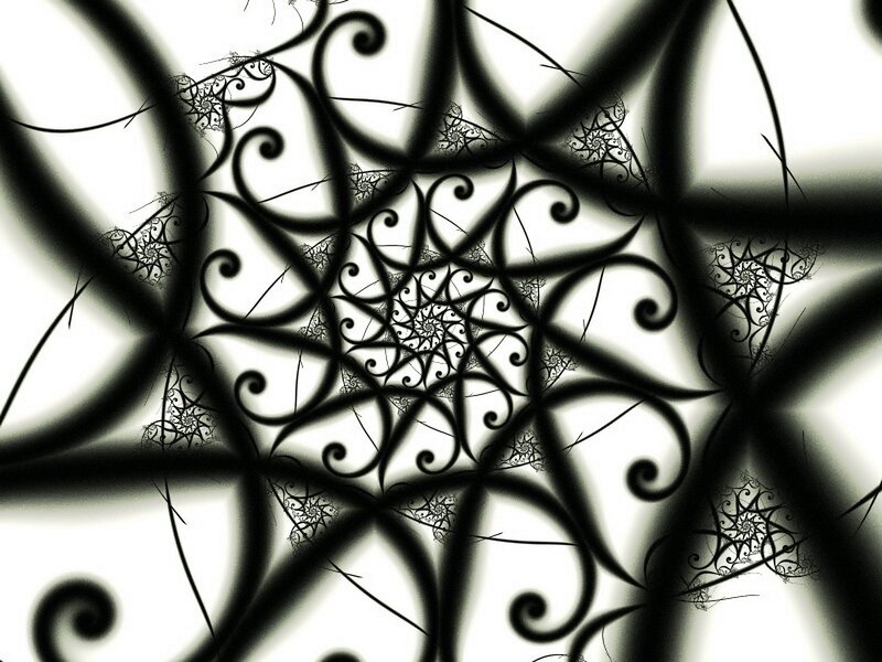 Black and white fractal swirls