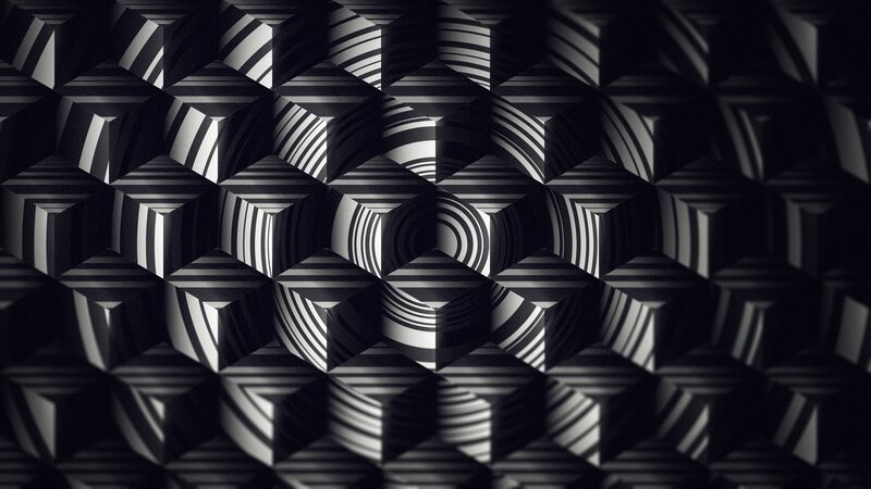 Black and White Geometric Pattern — Dark