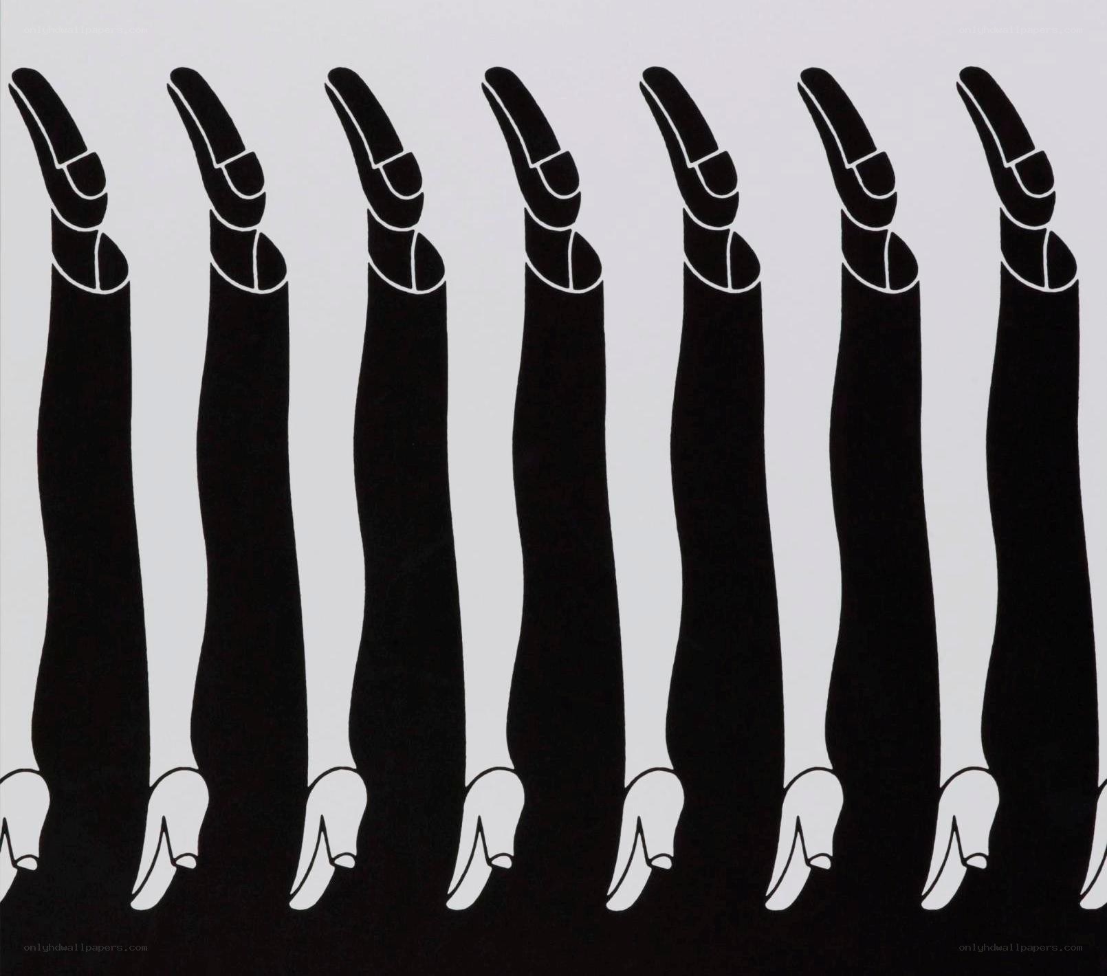 black and white hand silhouettes