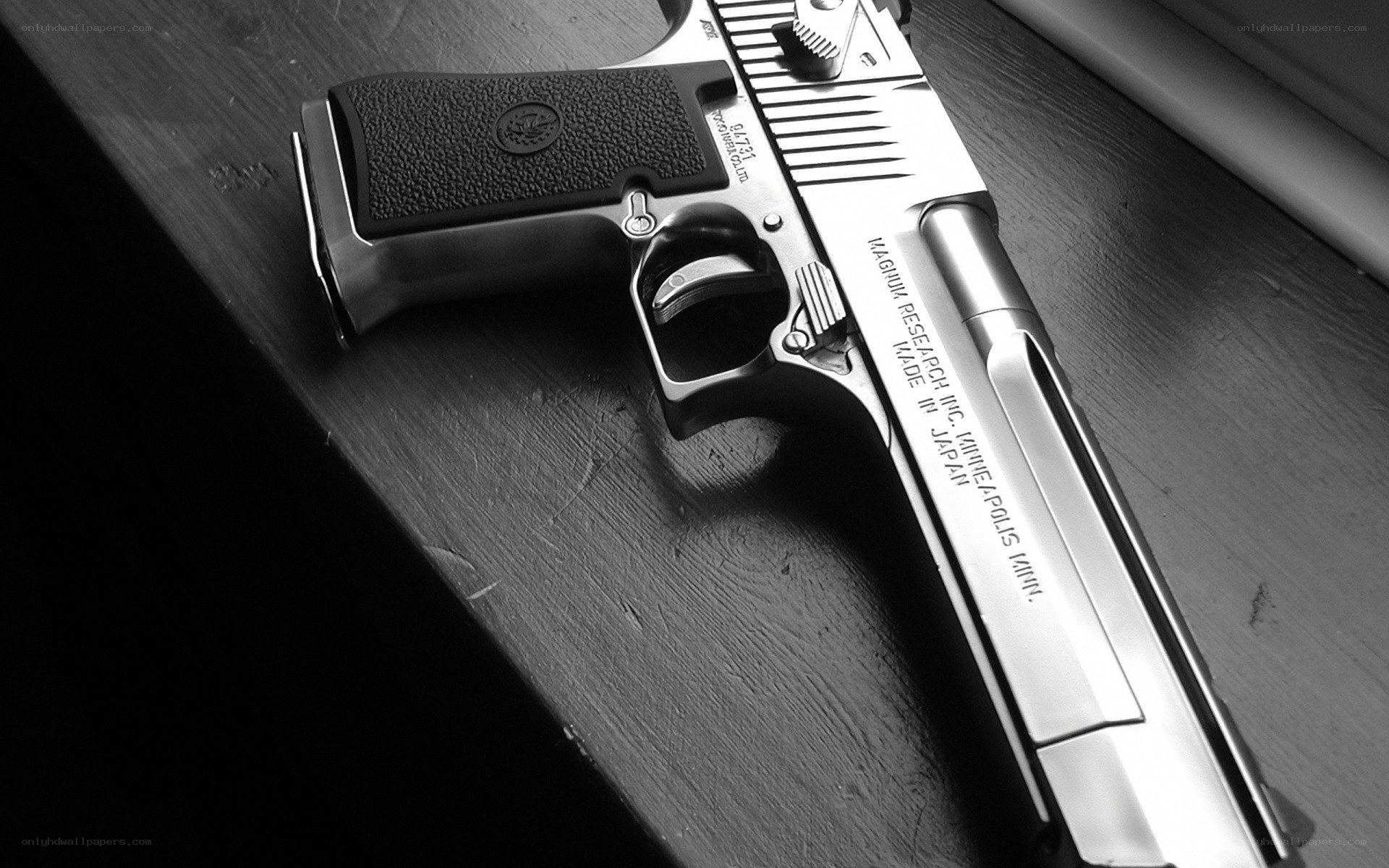 black and white handgun