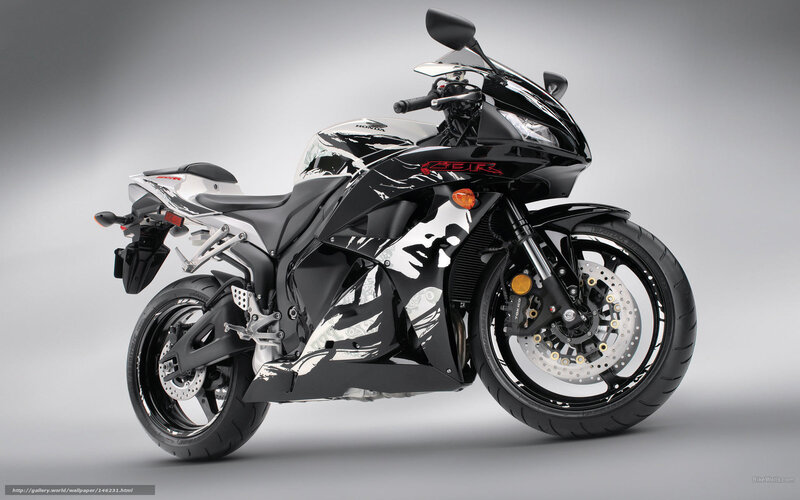 Black and white Honda CBR motorcycle