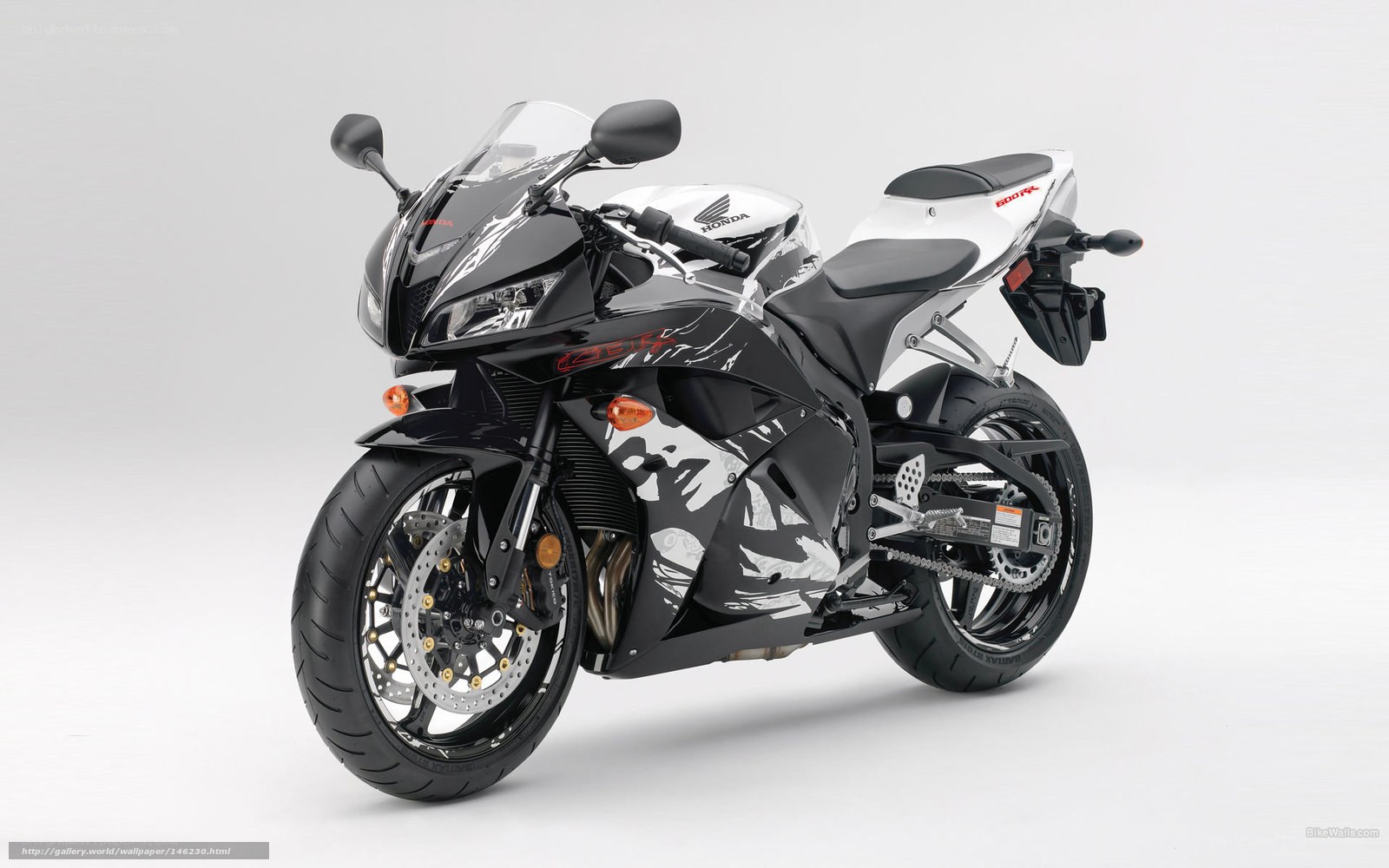 Black and white Honda CBR600RR motorcycle