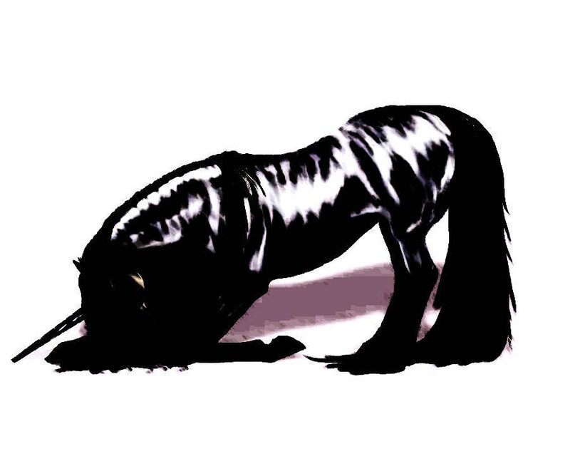 Black and White Horse — Dramatic, Digital Art