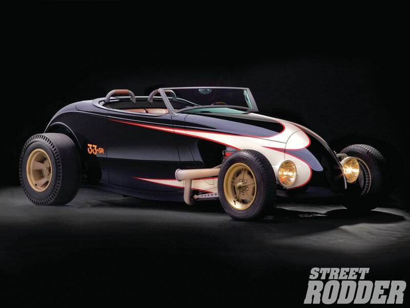 Black and White Hot Rod — Dramatic