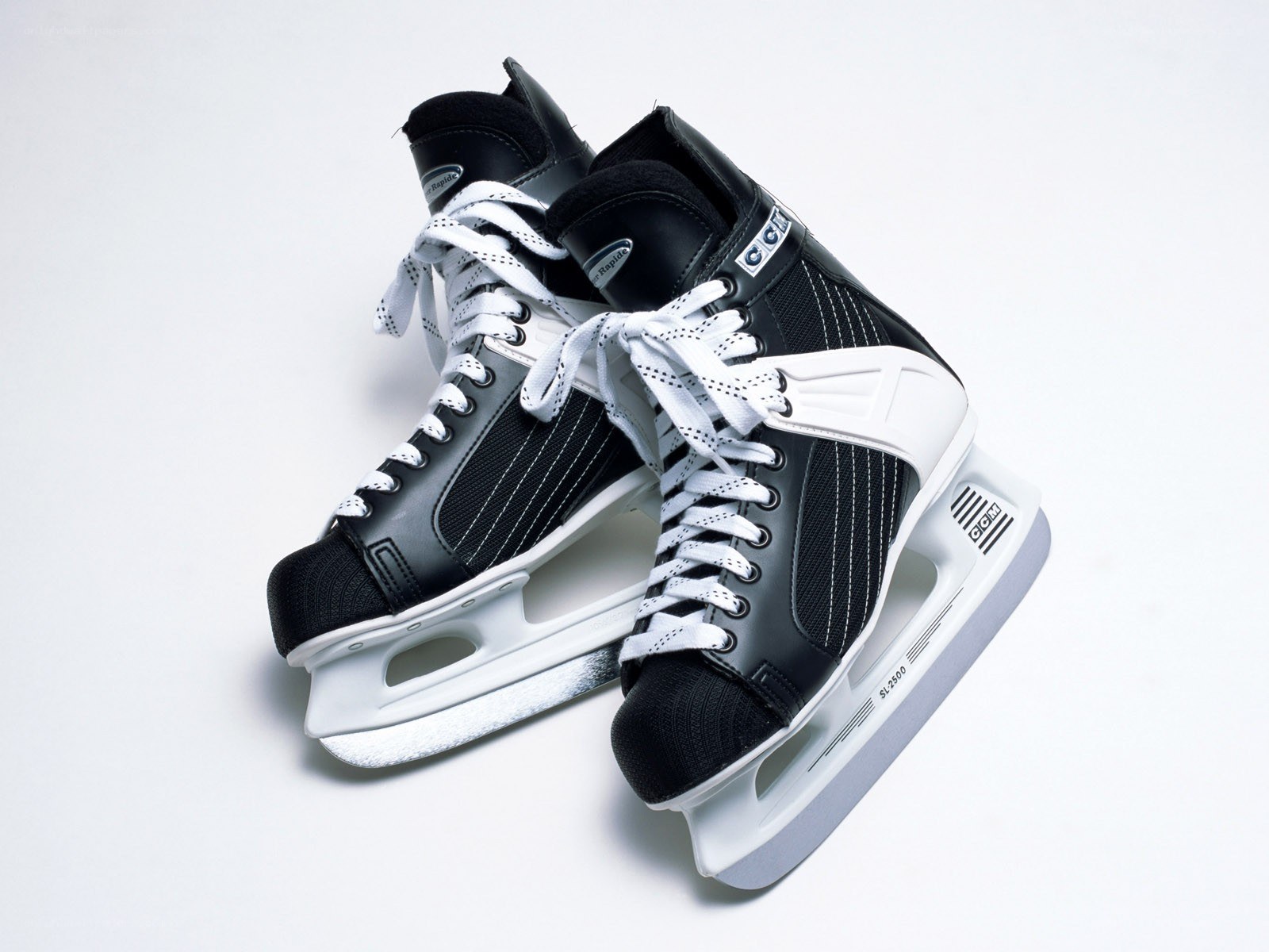 black and white ice skates