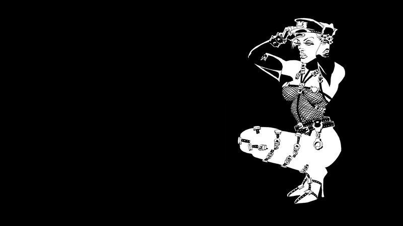 black and white illustration of a woman