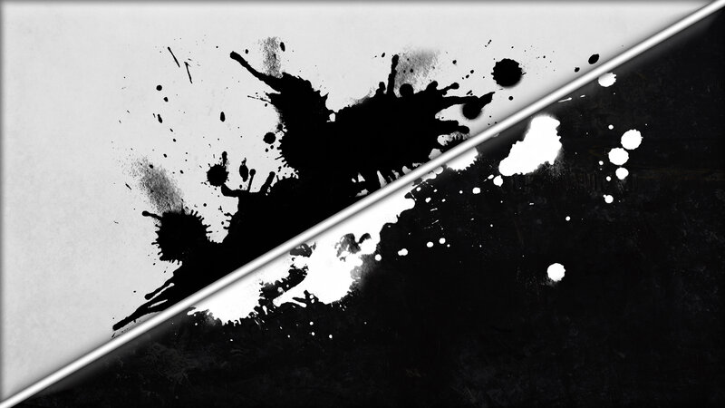 black and white ink splatter