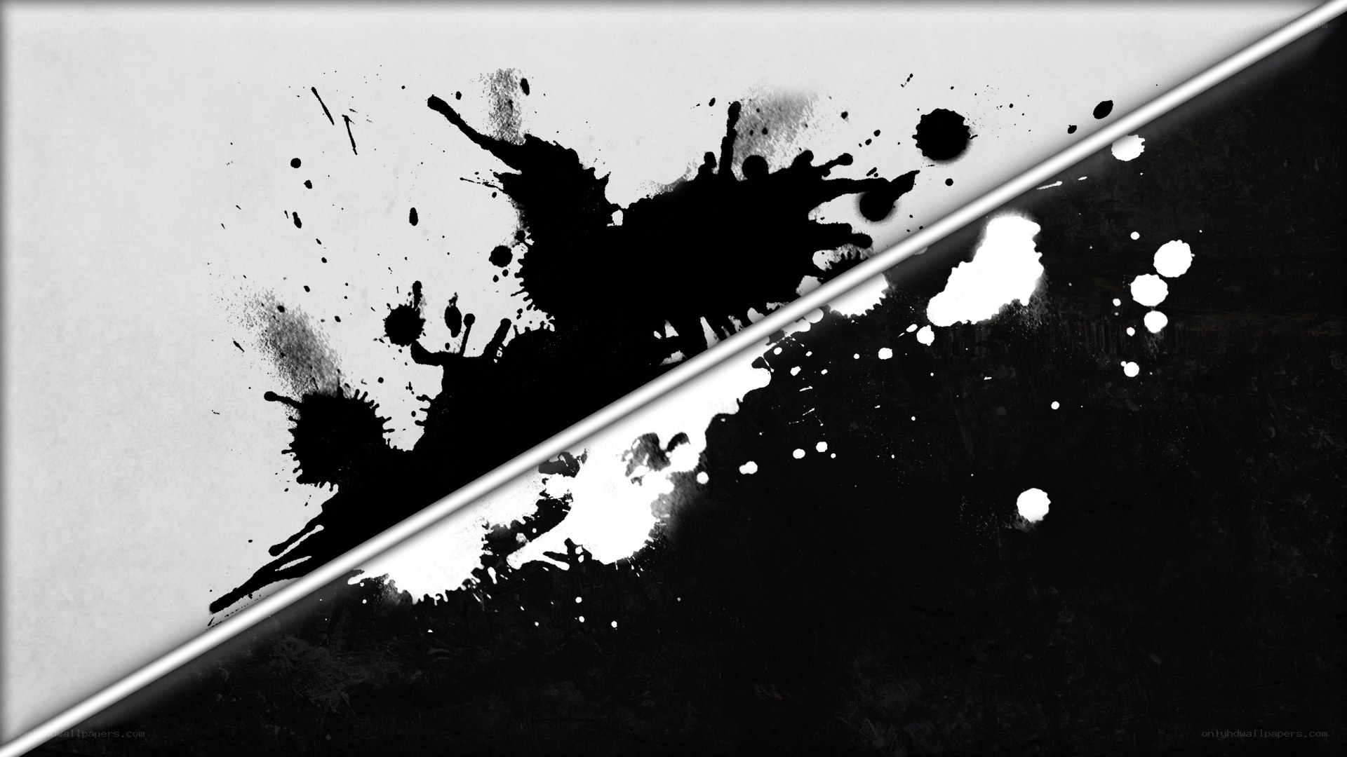 black and white ink splatter