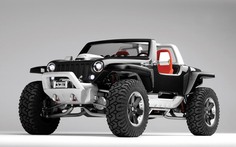 Black and White Jeep Concept — Neutral, 3d Render