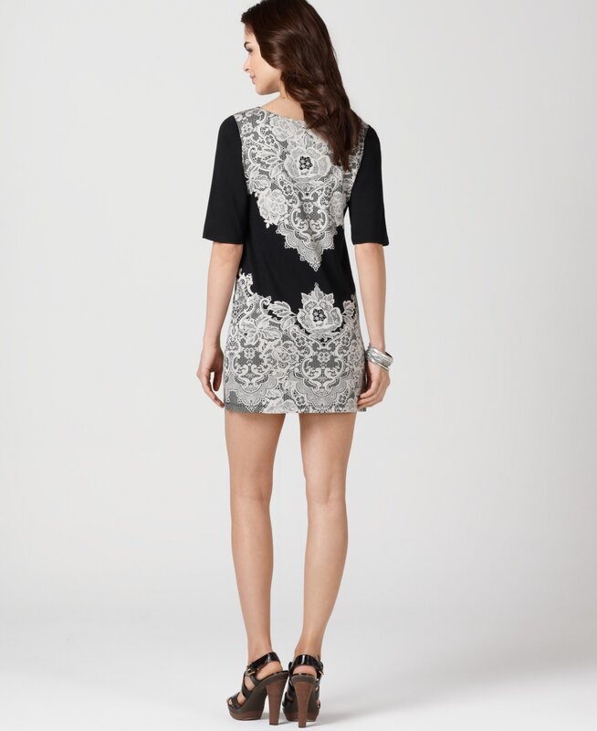 black and white lace dress