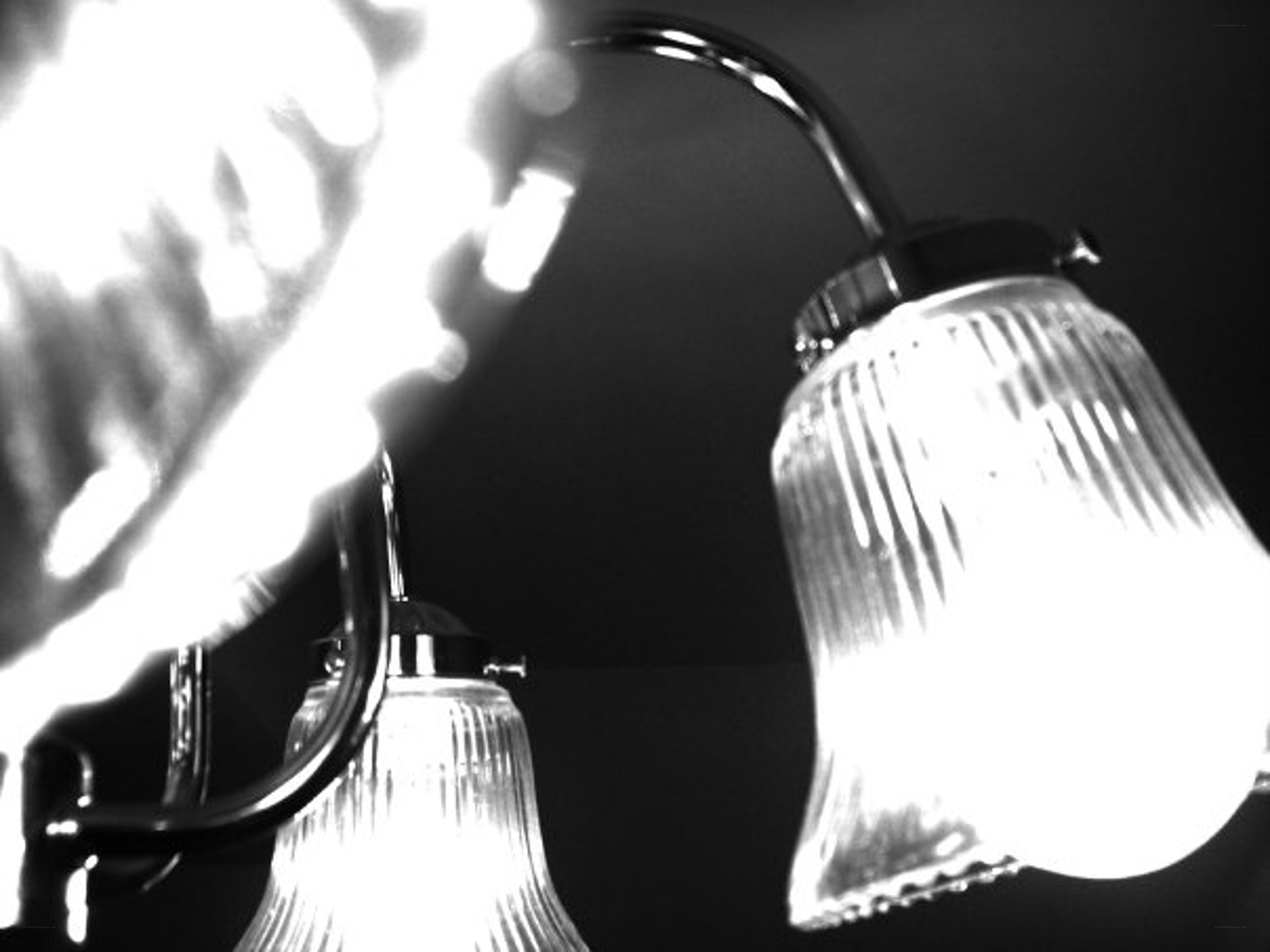 Black and white lamp close-up