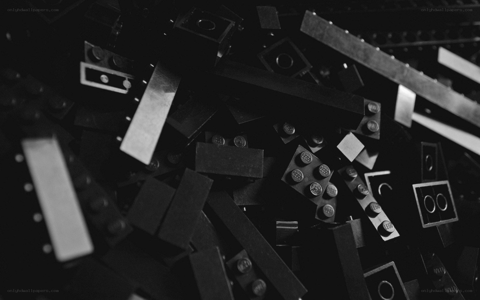 black and white lego bricks