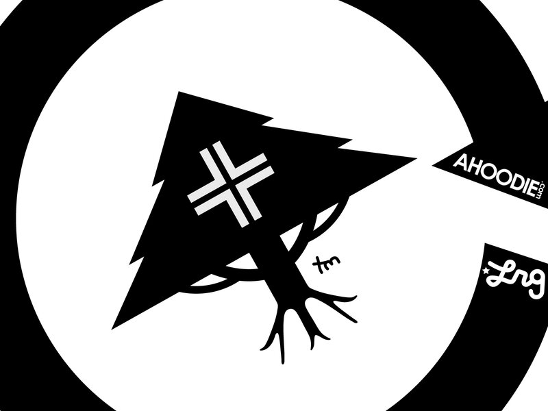 Black and white logo with bird