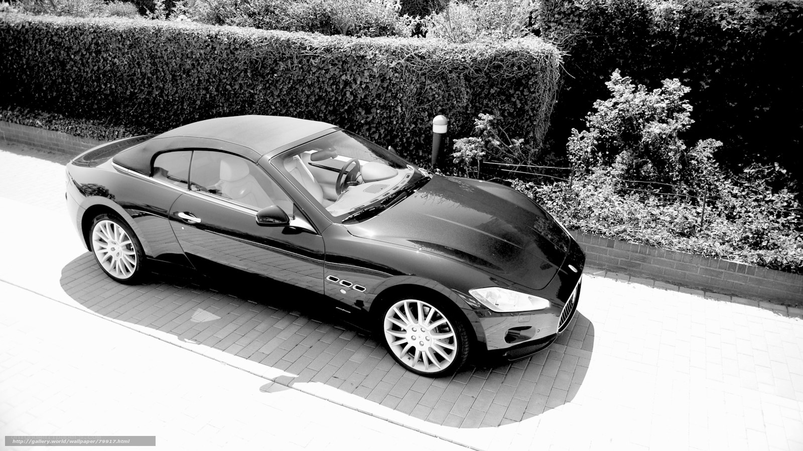 Black and white Maserati convertible