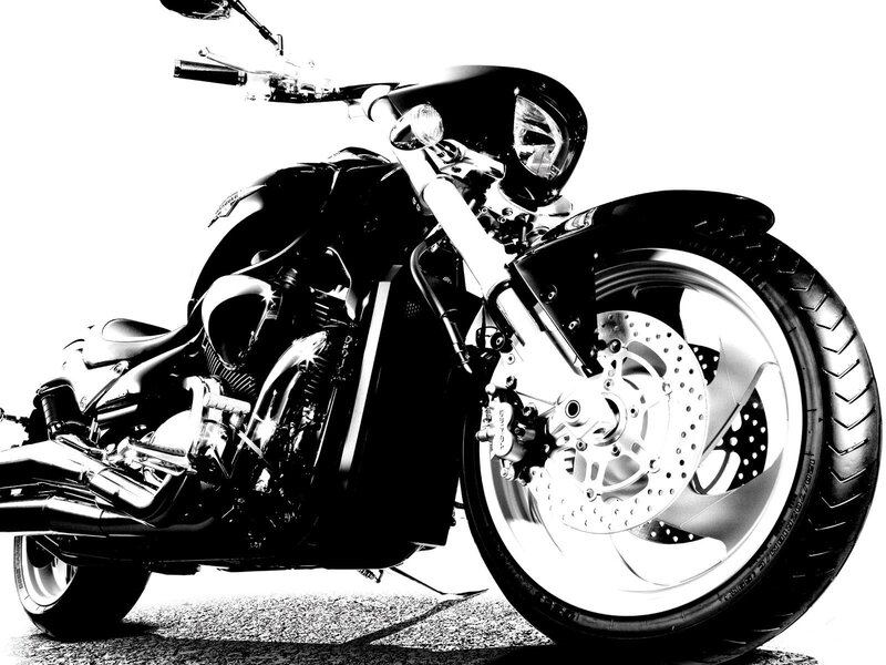 black and white motorcycle