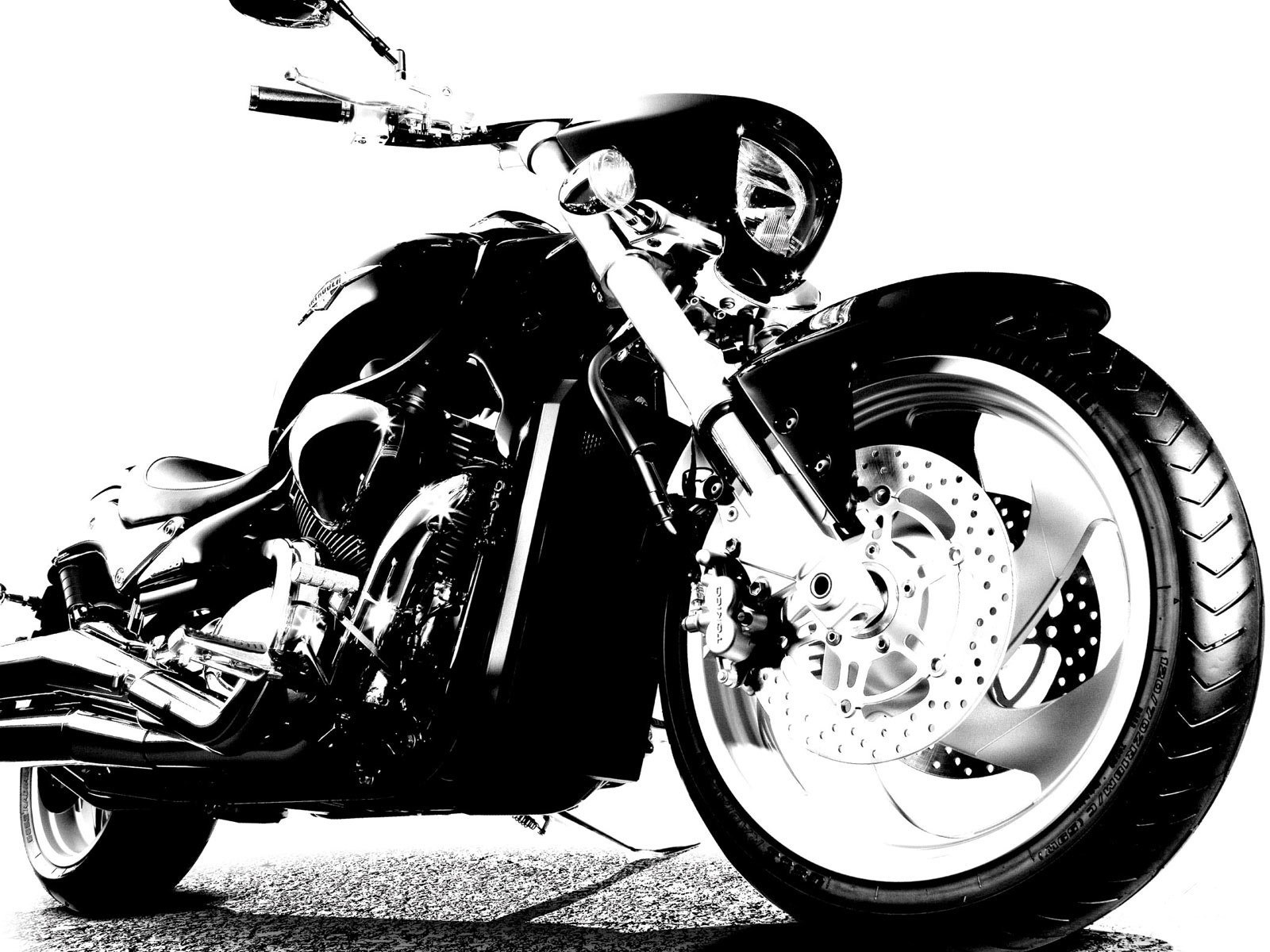 black and white motorcycle