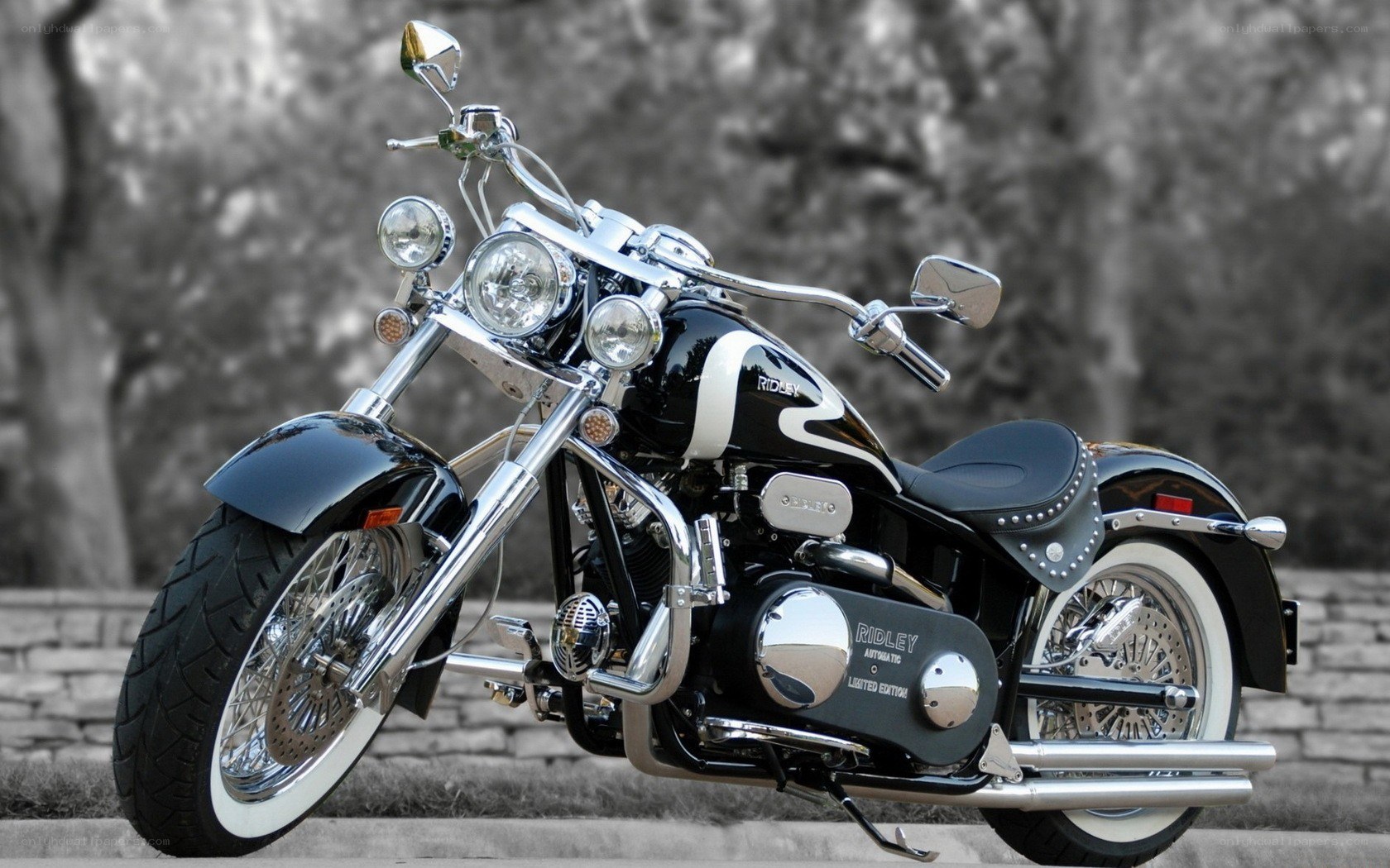 black and white motorcycle