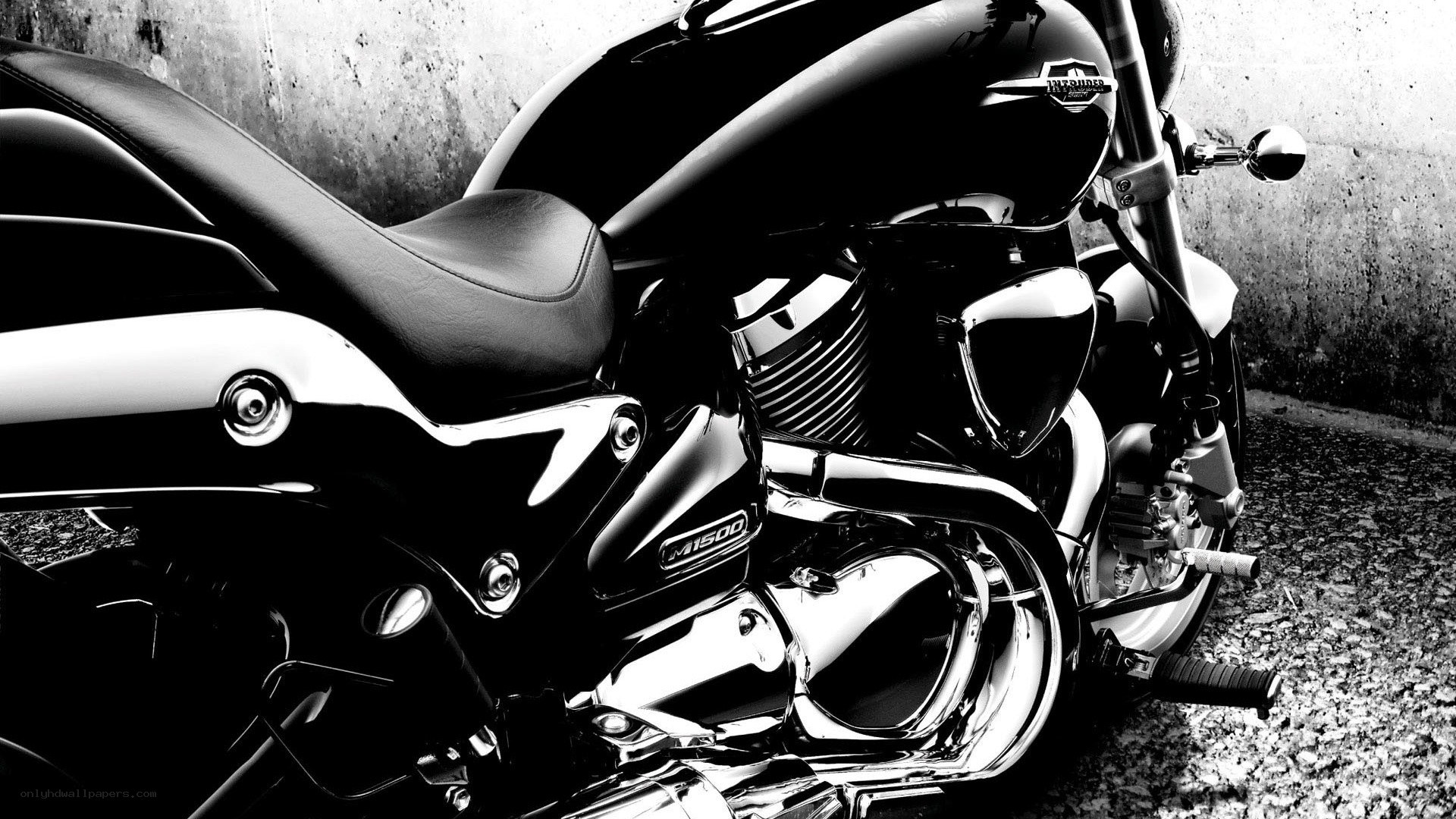 black and white motorcycle close-up