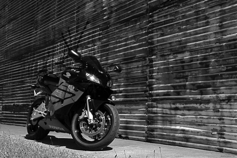 Black and white motorcycle photo