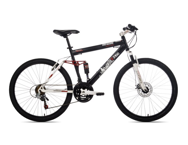 black and white mountain bike