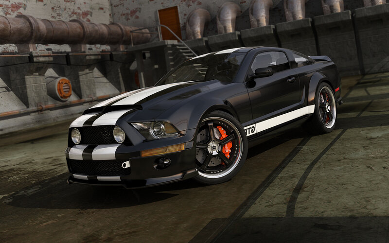 Black and White Muscle Car — Dramatic