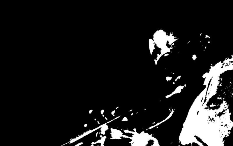 black and white musician portrait