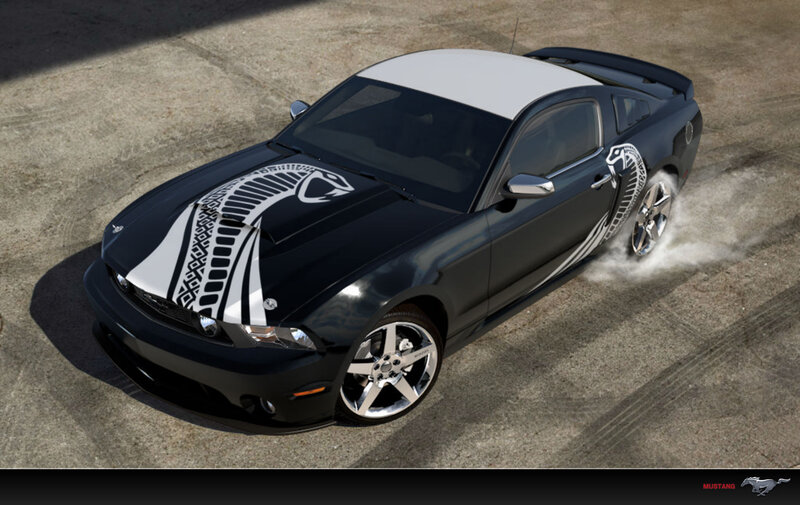 Black and White Mustang — Dynamic