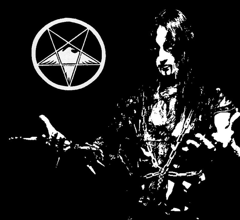 black and white occult figure