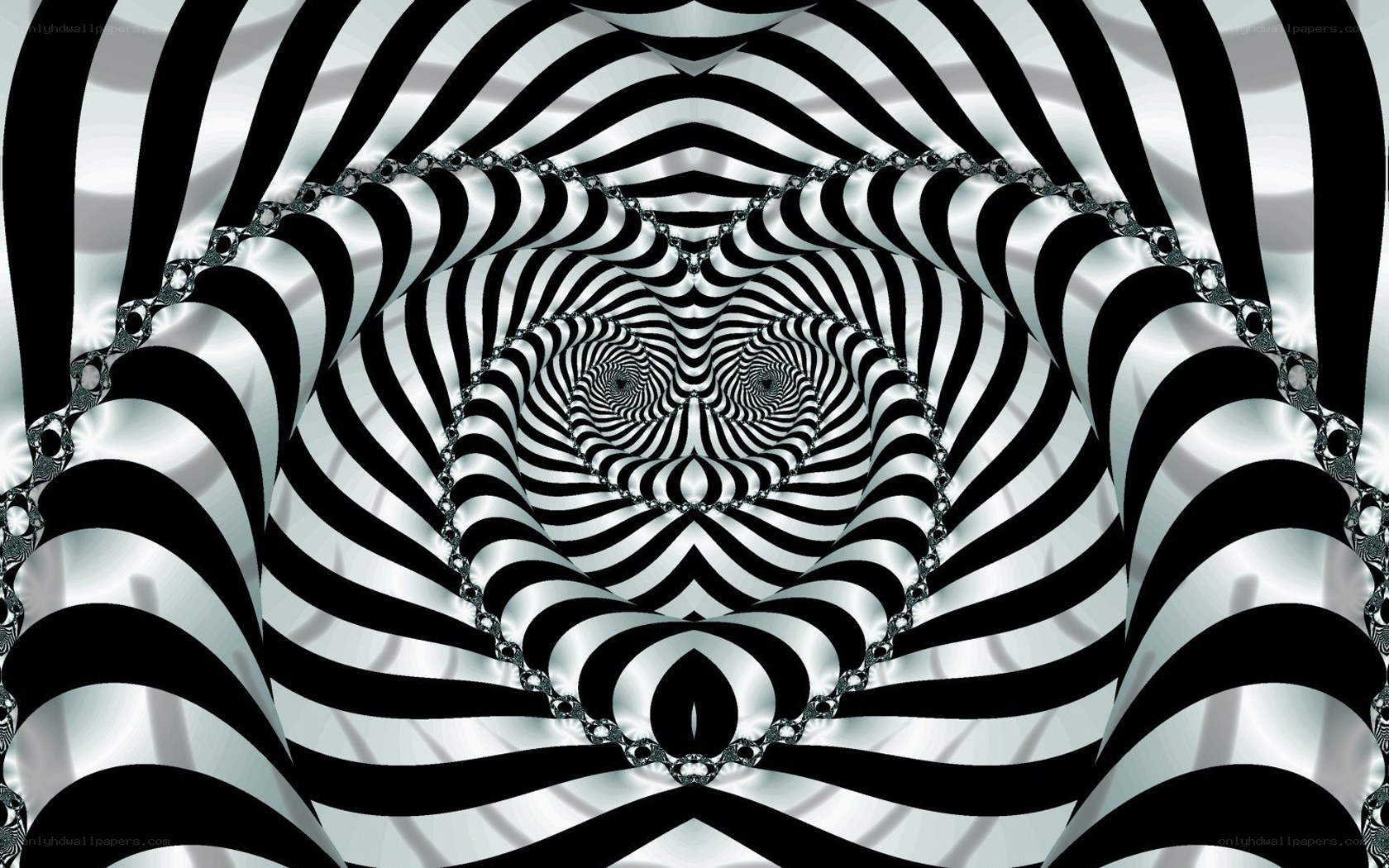 Black and white optical illusion tunnel