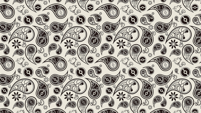 Black and White Paisley Pattern — Ornate
