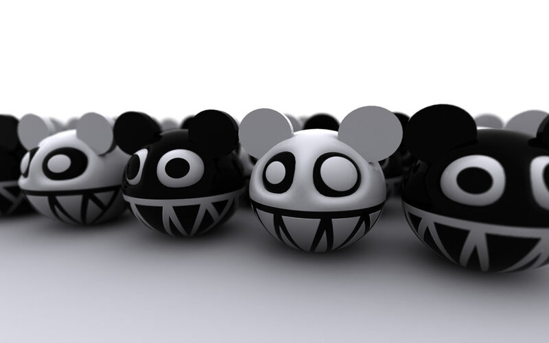 Black and White Panda Figures