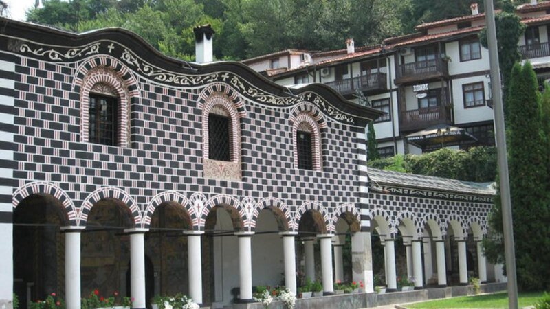 Black-and-white Patterned Building