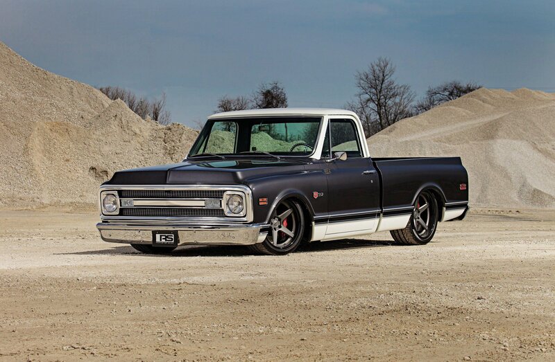 Black and White Pickup Truck — Dramatic, Afternoon