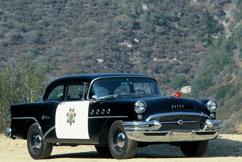 Black and White Police Car — Serene