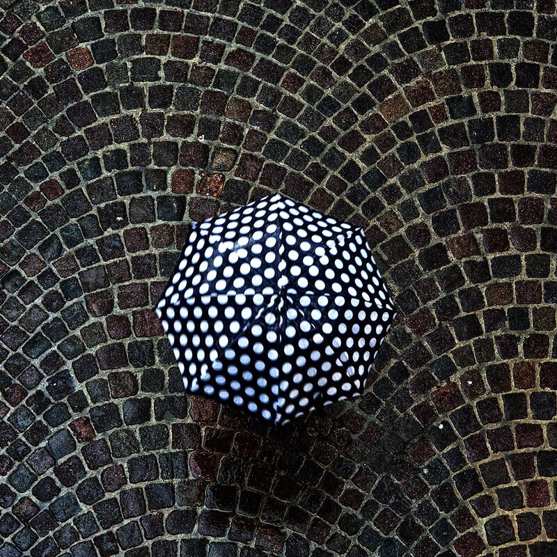 Black and White Polka Dot Umbrella