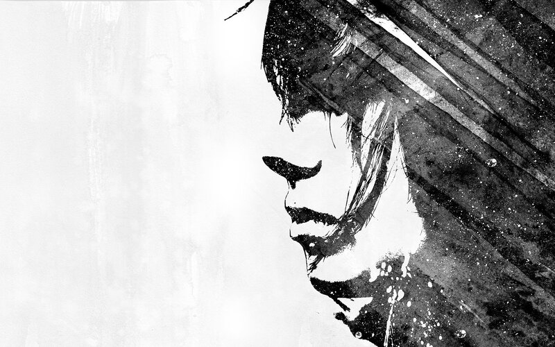 black and white portrait art